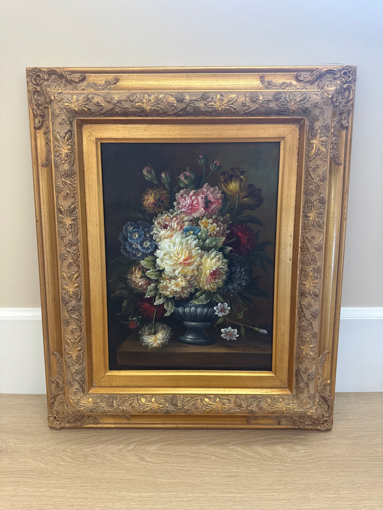 Floral Still Life in an Urn by Van Meckels