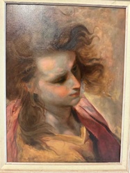 Portrait of a Young Figure with Flowing Hair