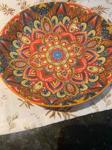 Ceramic Mandala Pattern Serving Bowl
