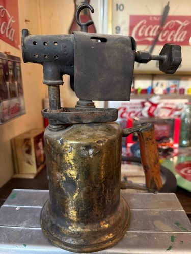 Vintage Brass Gasoline Solder Blow Torch