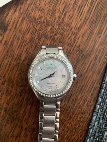 Citizen Eco-Drive Women's Diamond Accent Mother-of-Pearl Dial Watch