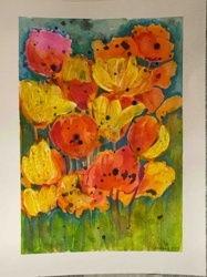 Abstract Floral Bouquet Watercolor Painting
