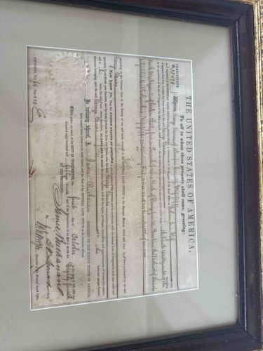 Presidential Land Grant Document signed by James Buchanan