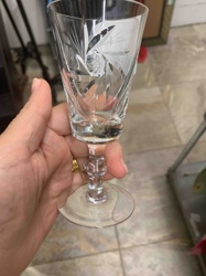 Cut Glass Stemmed Cordial/Liqueur Glass