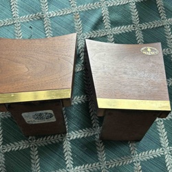 Mid-Century Modern Walnut and Brass Bookends (Pair)