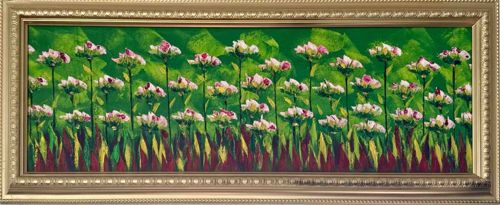 Framed Floral Impasto Painting
