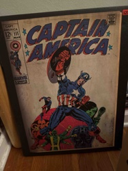 Framed 'Captain America' Comic Book Cover Recreation (Capt. America #111)