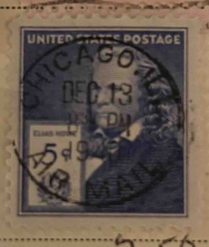 5 Cent Elias Howe US Postage Stamp (Used)