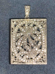 Diamond-Accented Rectangular Locket Pendant