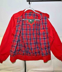 Field & Stream Red Plaid Lined Bomber Jacket