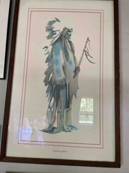 Standing Bear Native American Figure Watercolor Painting