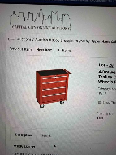 4-Drawer Rolling Tool Trolley Cabinet