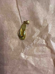 Goldtone Flip-Flop Charm with Enamel Dots
