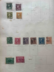 Collection of Early 20th Century US Postage Stamps on Album Page