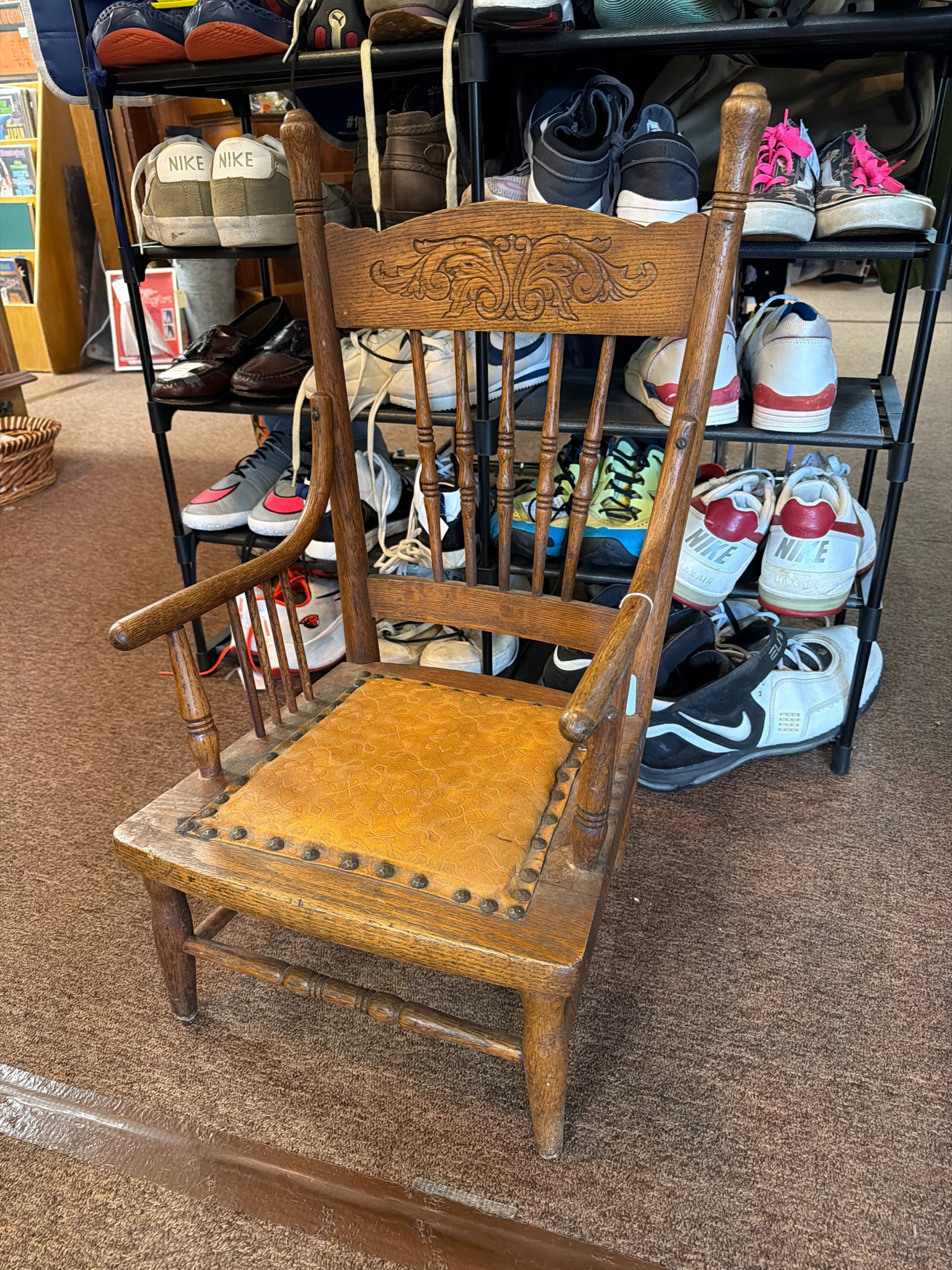 Submitted photo of Victorian oak child's armchair