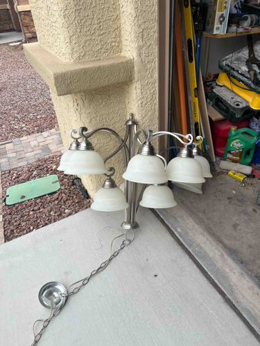 Modern Brushed Nickel Multi-Light Chandelier