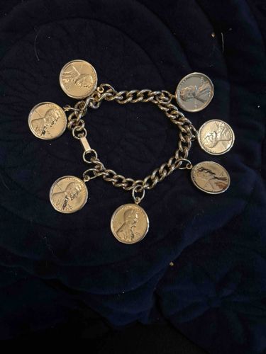 Vintage Wheat Penny Charm Bracelet