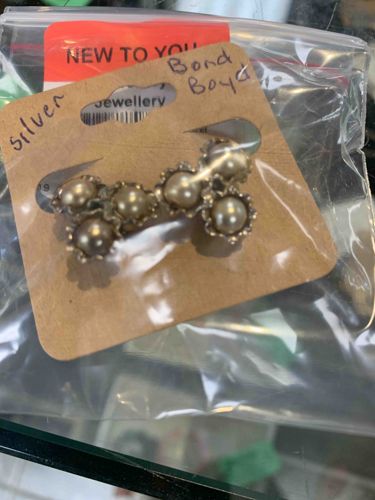 Vintage Faux Pearl Cluster Clip-On Earrings