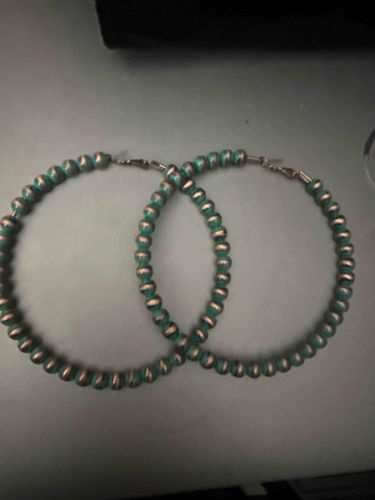 Beaded Teardrop Hoop Earrings