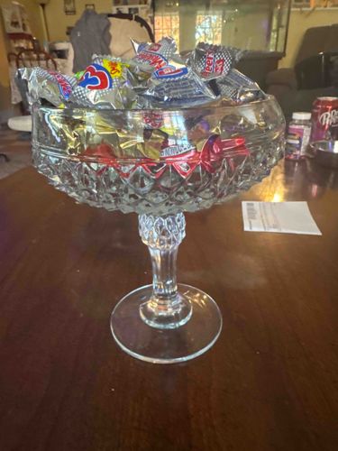 Crystal or Pressed Glass Candy Dish (Compote)