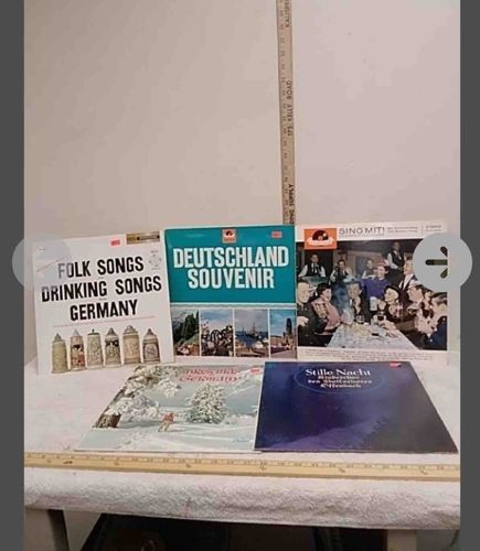 Lot of Five Vintage German-Themed Vinyl Record Albums