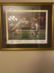 Lawrence Taylor and Herschel Walker Autographed Football Print