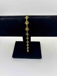10k Solid Gold Heart and Spade Link Bracelet