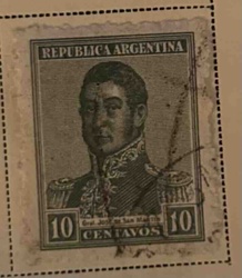 General José de San Martín 10 Centavos postage stamp