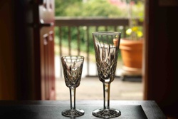Pair of Cut Lead Crystal Glasses (likely Waterford)