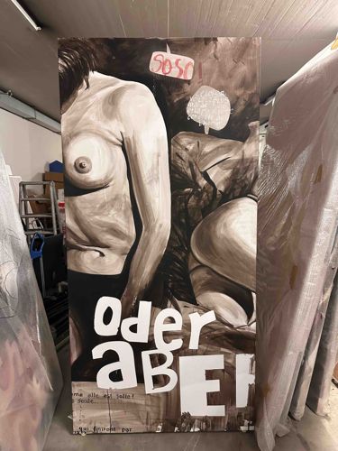 Contemporary Figurative Mixed Media Artwork