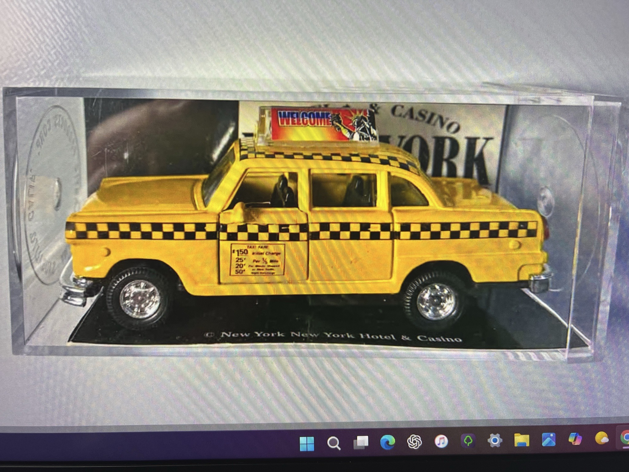 Submitted photo of New York New York Hotel & Casino Diecast Taxi Toy Car