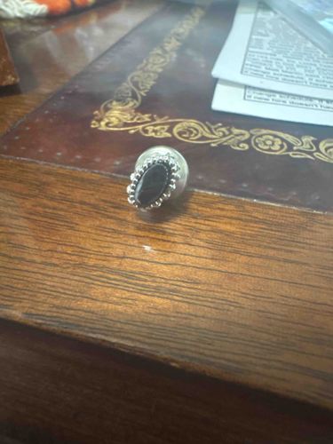 Silver and Onyx Lapel Pin or Tie Tack