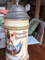 Antique German Regimental Military Beer Stein