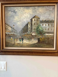 European Street Scene Oil Painting