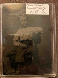 Tintype of a Young Boy with Handwritten Label