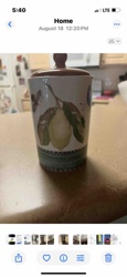 Ceramic Lemon and Butterfly Kitchen Canister with Lid