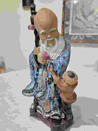Chinese Porcelain Shoulao (God of Longevity) Figurine