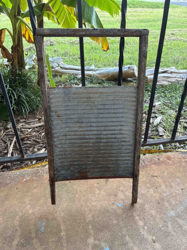 Antique Wooden and Metal Washboard