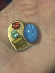 Heart-Shaped Multi-Gemstone Pendant