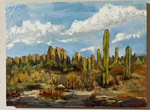 Arizona Desert Landscape Oil Painting by Suzanne Dempsey