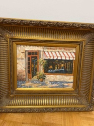 Oil Painting: Parisian Restaurant Scene