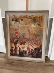 Circus Act Painting by Markowski (1967)
