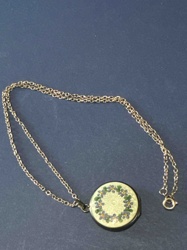 Silver Chain with Floral Enamel Locket