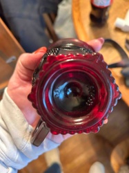 Avon Ruby Red Cape Cod Milk Glass Mug