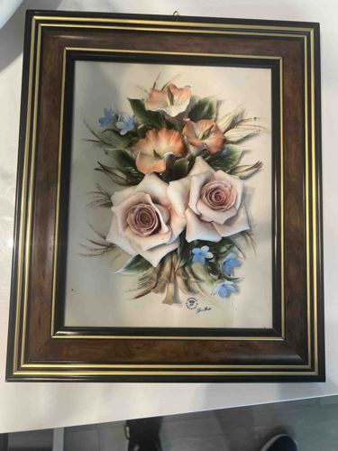 Capodimonte Framed 3D Porcelain Floral Bouquet