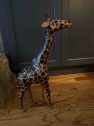 Leather-Clad Giraffe Figurine