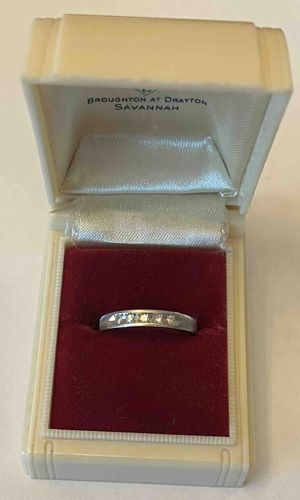 14k White Gold and Diamond Half-Eternity Band Ring