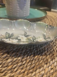 Hand-Painted Floral Porcelain Dish