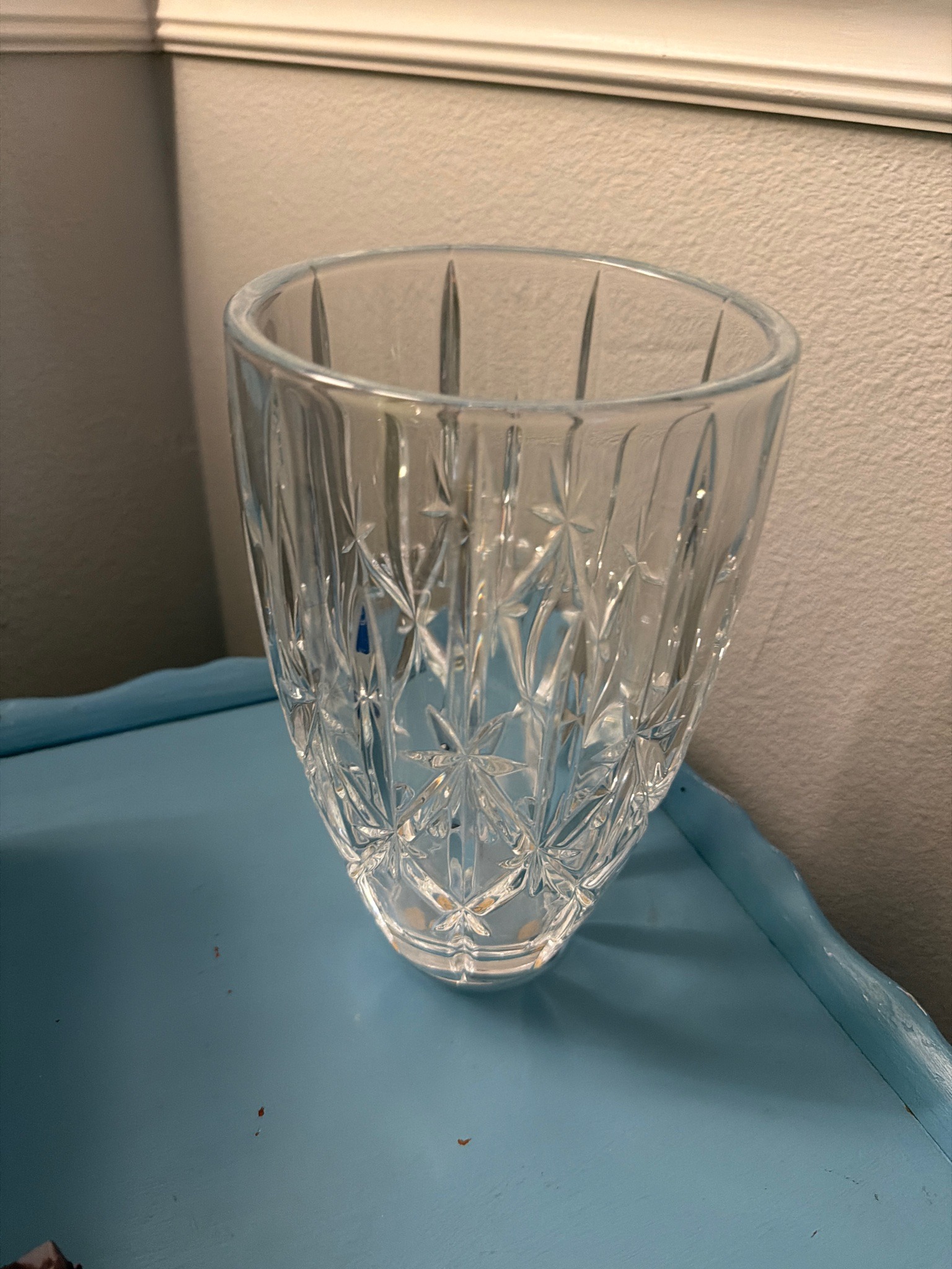 Submitted photo of Cut crystal vase, attributed to Waterford (not authenticated)
