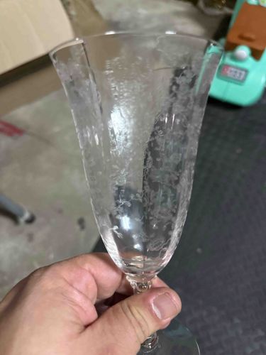 Fostoria 'June' Pattern Etched Crystal Champagne/Tall Sherbet Glass